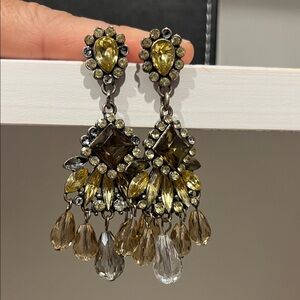 Elegant Gold and Silver Chandelier Earrings